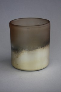  2.5"D x 4"H CARA FROSTED BRONZE GLASS VOTIVE CUP [565375]